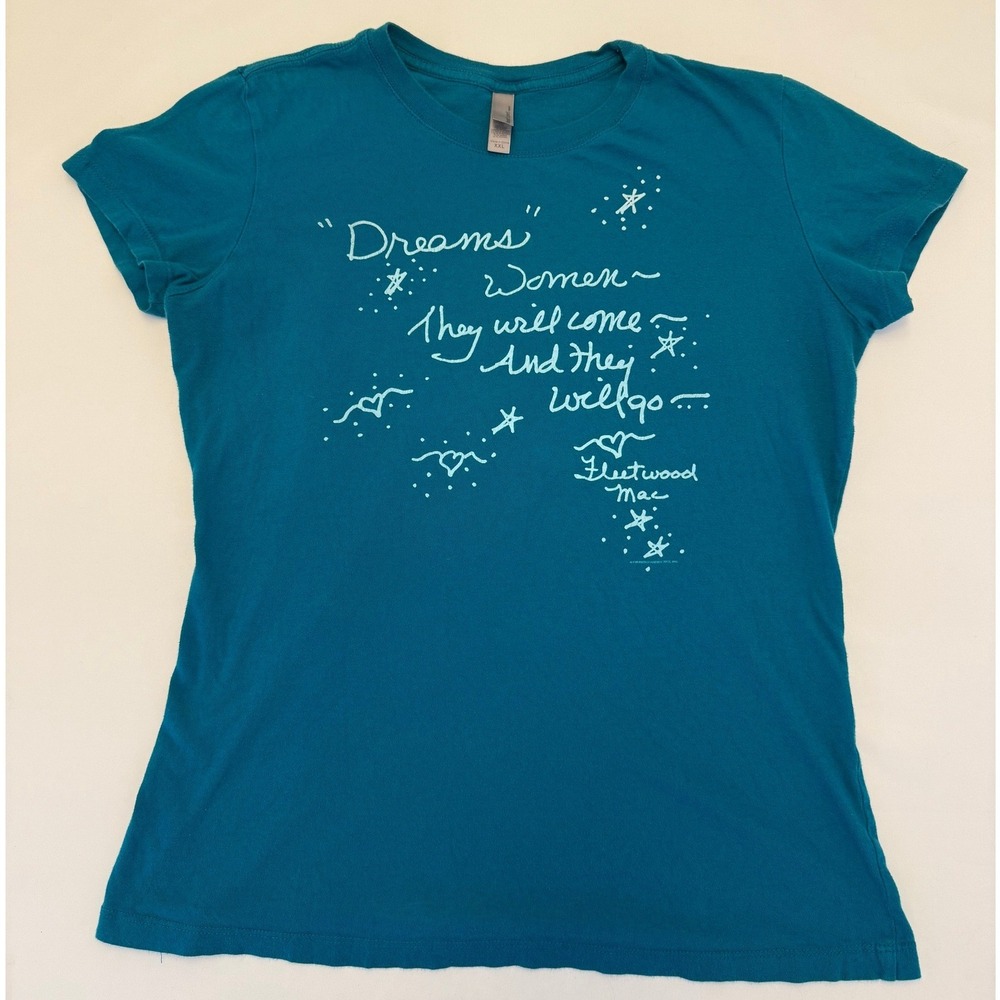Next Level, Fleetwood Mac Dreams Graphic Tee, XXL, Teal, Band Music Shirt